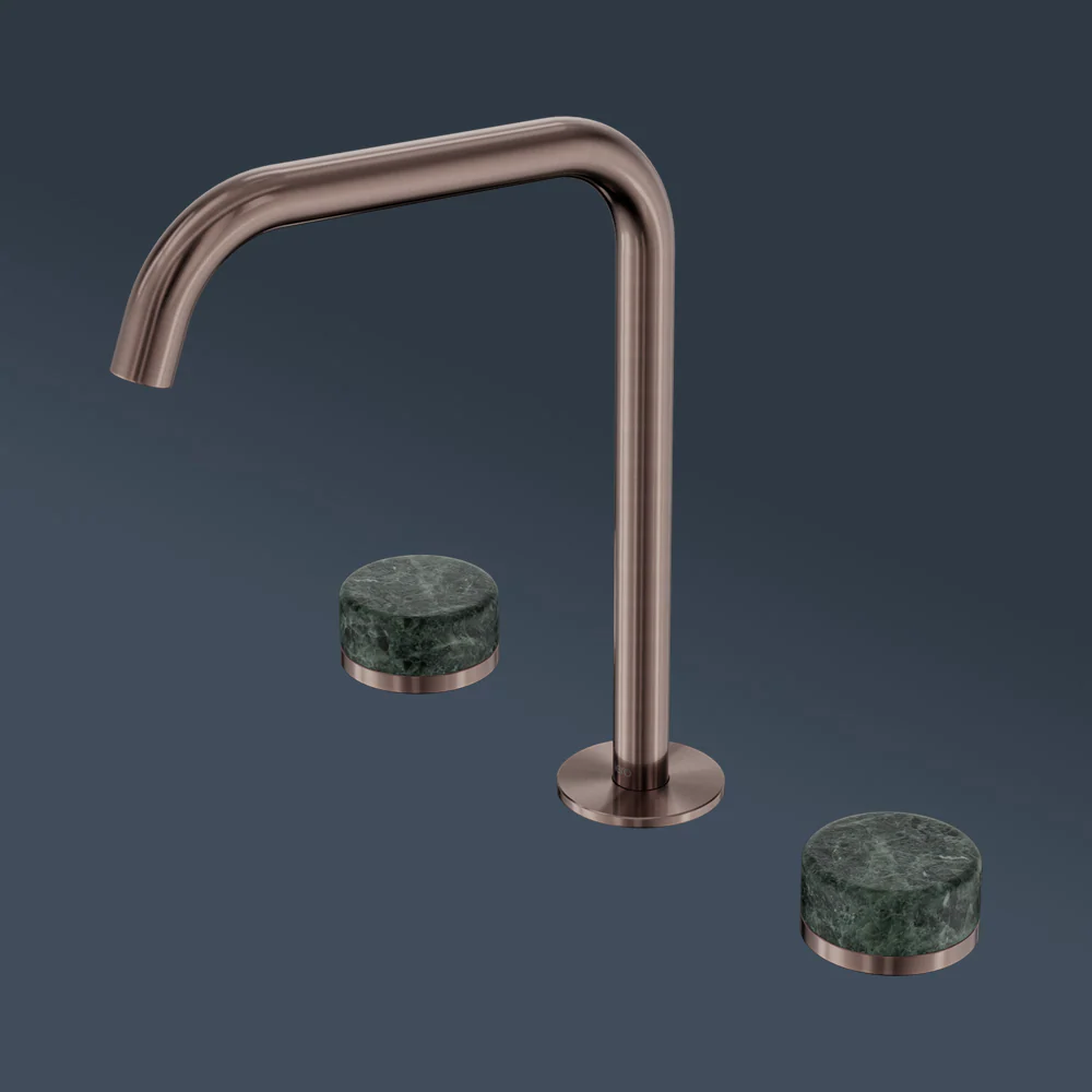 Nero Serenity Bath/Kitchen Set Edge Spout With Verde Alpi Handle Brushed Bronze - Image 2