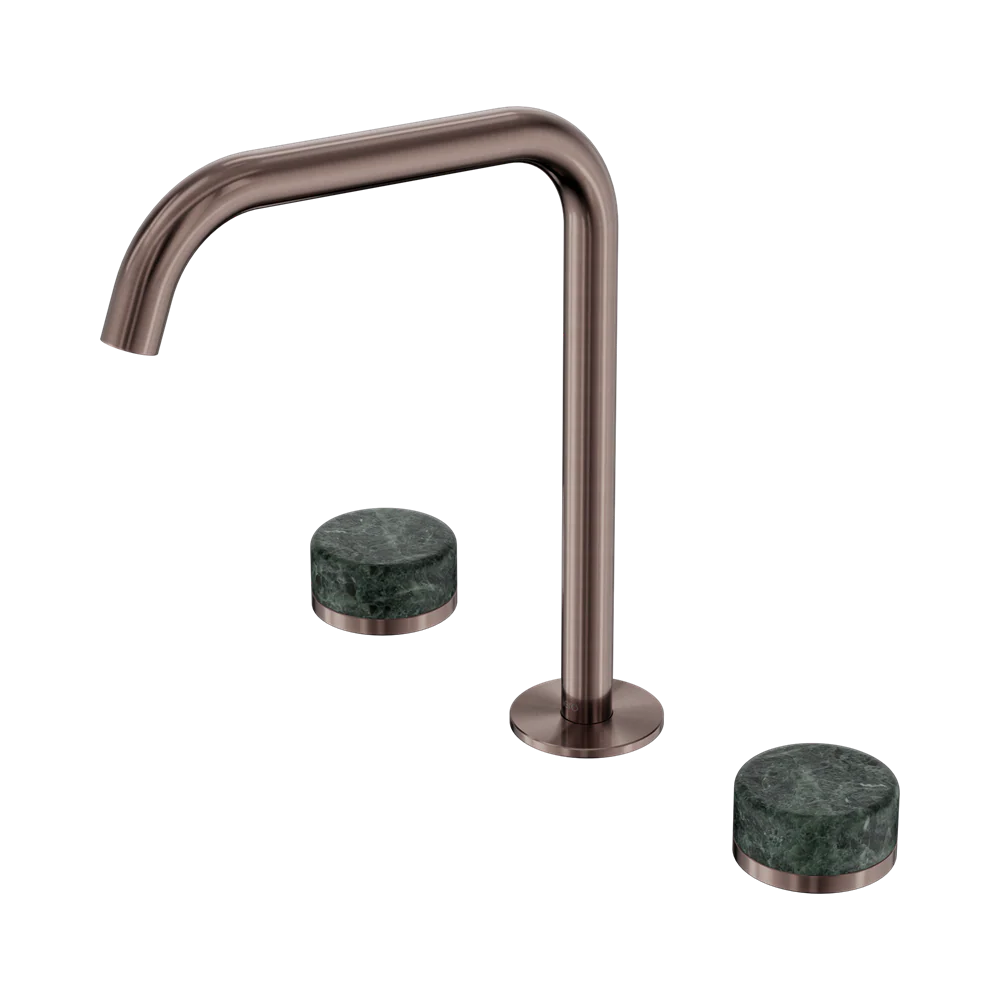 Nero Serenity Bath/Kitchen Set Edge Spout With Verde Alpi Handle Brushed Bronze - Image 3