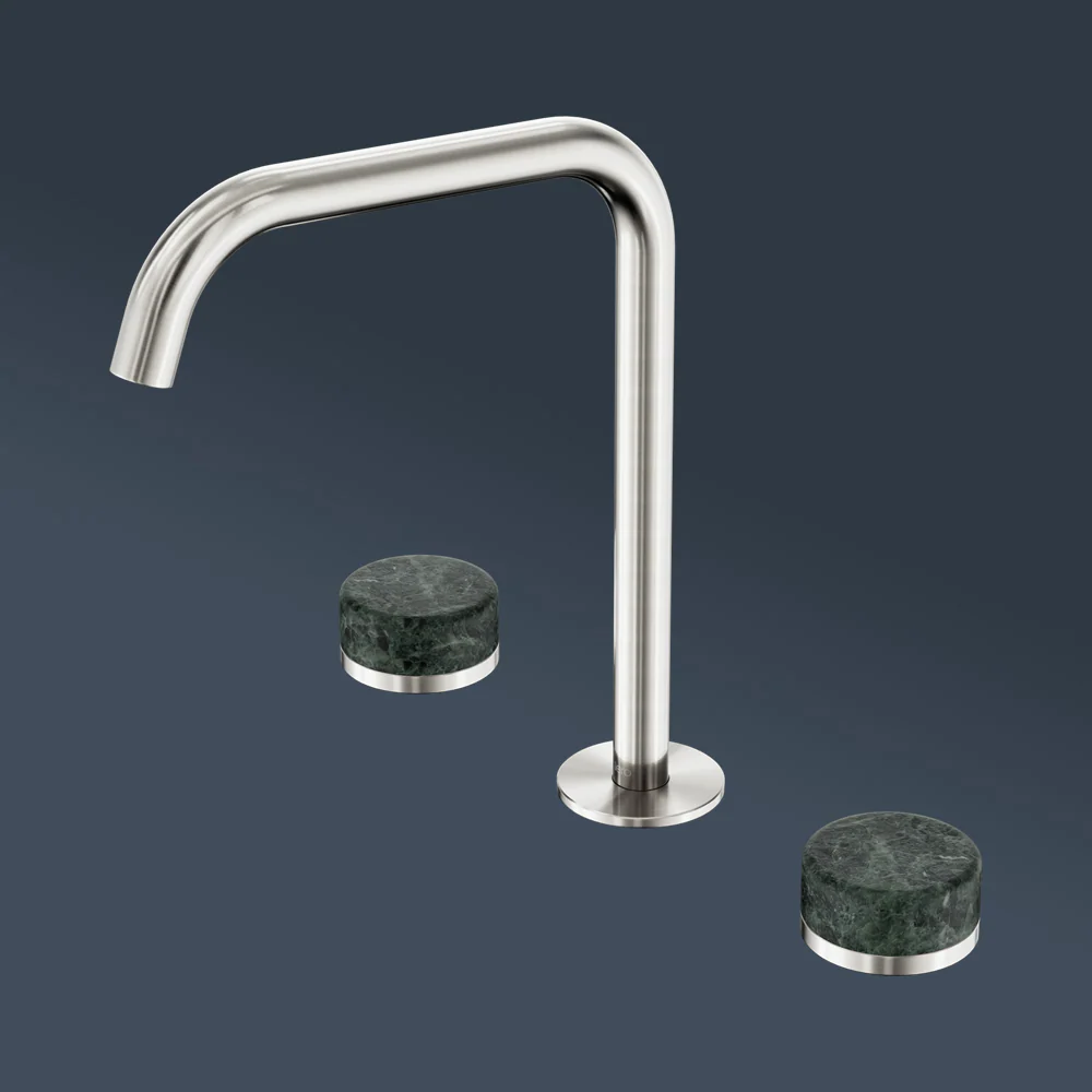Nero Serenity Bath/Kitchen Set Edge Spout With Verde Alpi Handle Brushed Nickel - Image 2