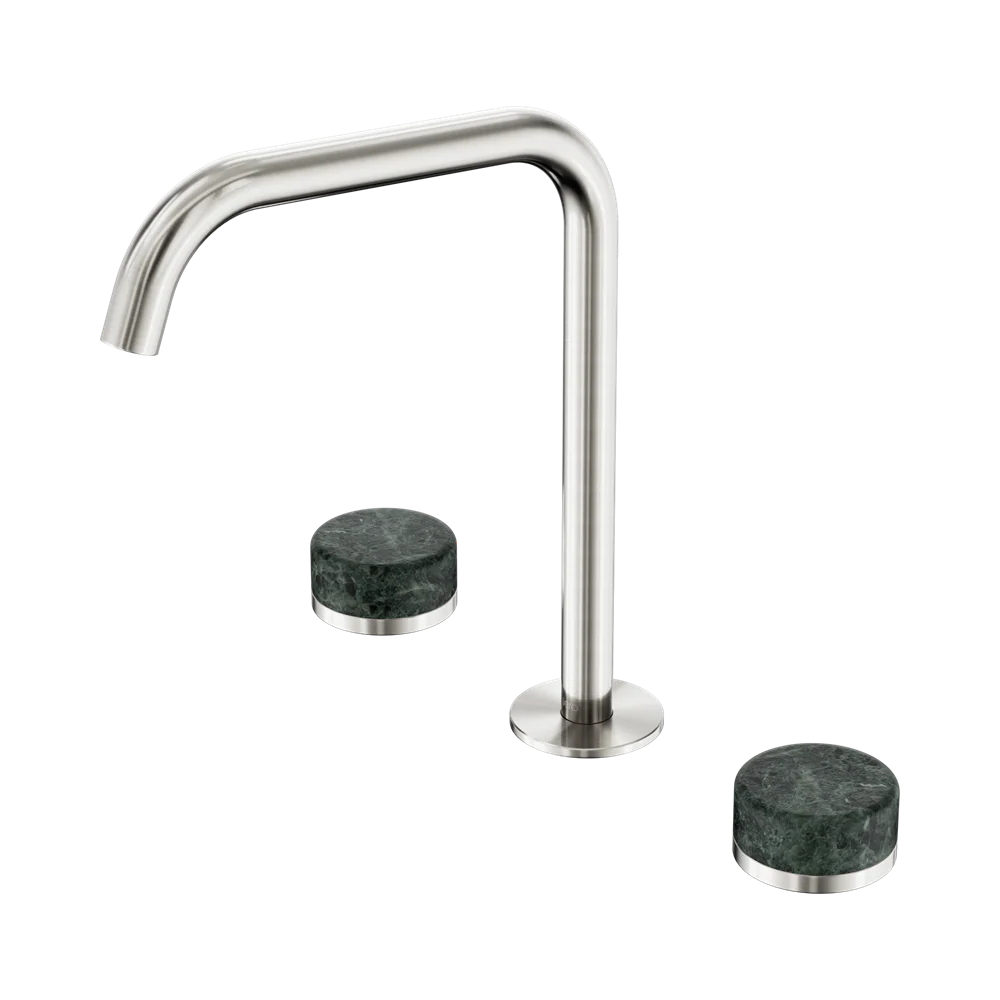 Nero Serenity Bath/Kitchen Set Edge Spout With Verde Alpi Handle Brushed Nickel - Image 3