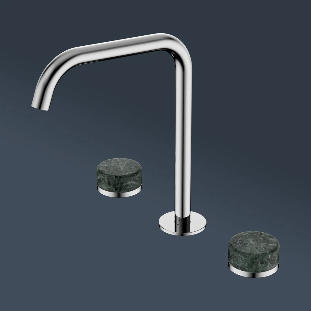 Nero Serenity Bath/Kitchen Set Edge Spout With Verde Alpi Handle Chrome - Image 2