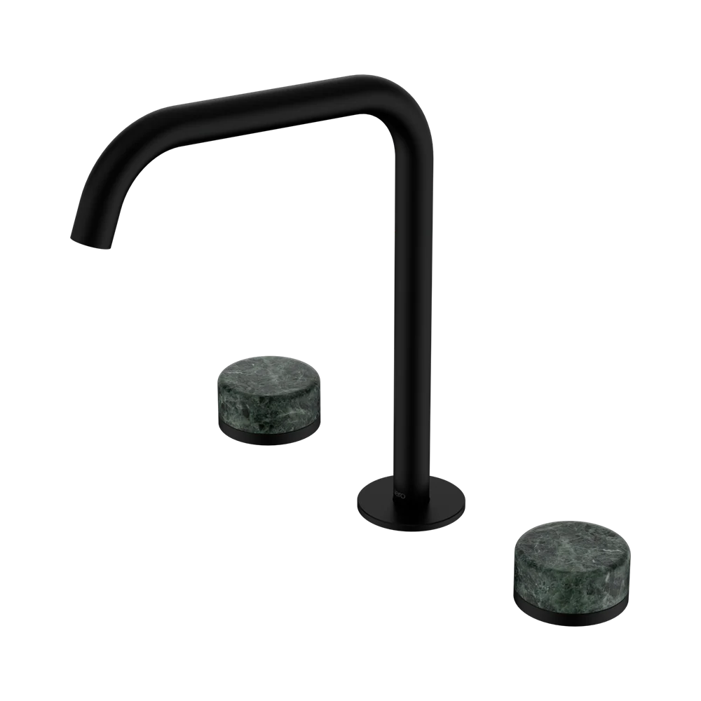 Nero Serenity Bath/Kitchen Set Edge Spout With Verde Alpi Handle Matte Black - Image 3