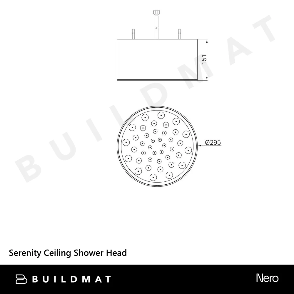 Nero Serenity Ceiling Shower Head Brushed Gold - Image 4