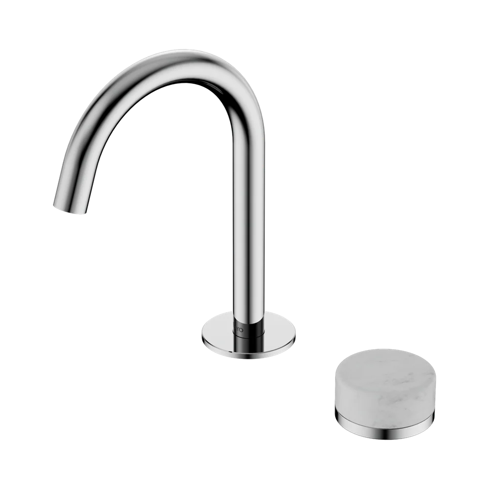 Nero Serenity Progressive Basin Mixer Arc Spout With Carrara Handle Chrome - Image 3