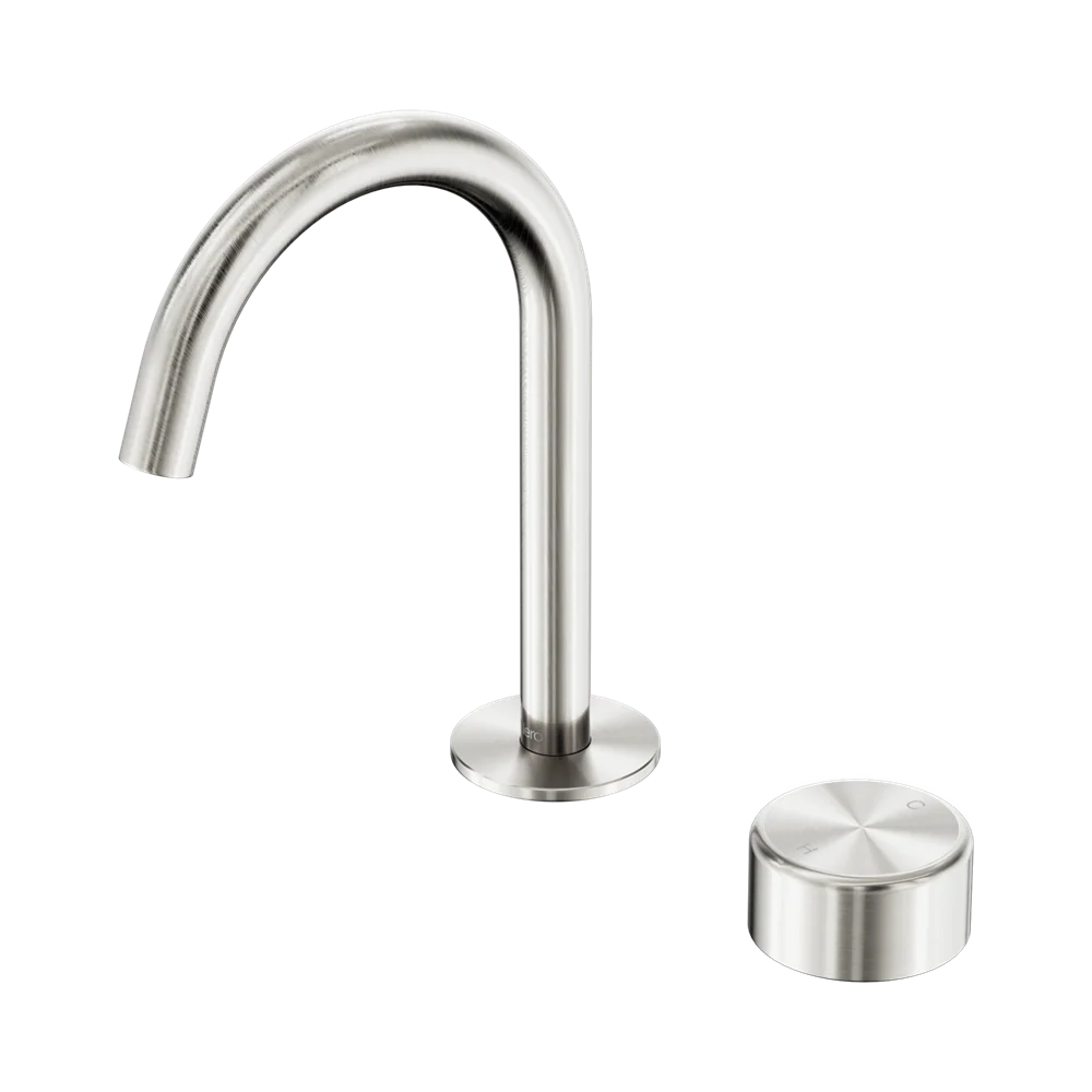 Nero Serenity Progressive Basin Mixer Arc Spout With Metal Handle Brushed Nickel - Image 3