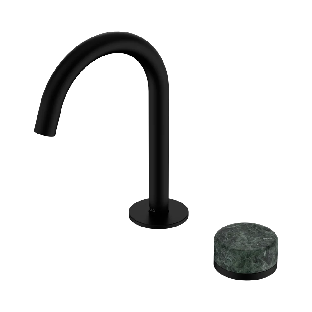 Nero Serenity Progressive Basin Mixer Arc Spout With Verde Alpi Handle Matte Black - Image 3