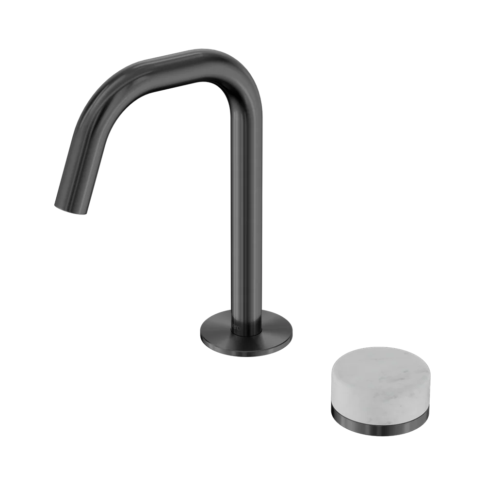 Nero Serenity Progressive Basin Mixer Edge Spout With Carrara Handle Gunmetal - Image 3