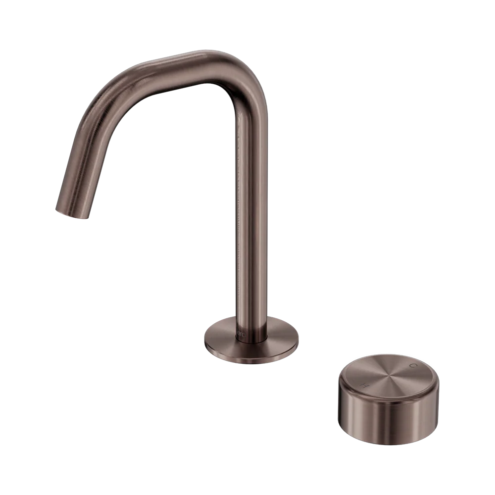 Nero Serenity Progressive Basin Mixer Edge Spout With Metal Handle Brushed Bronze - Image 3