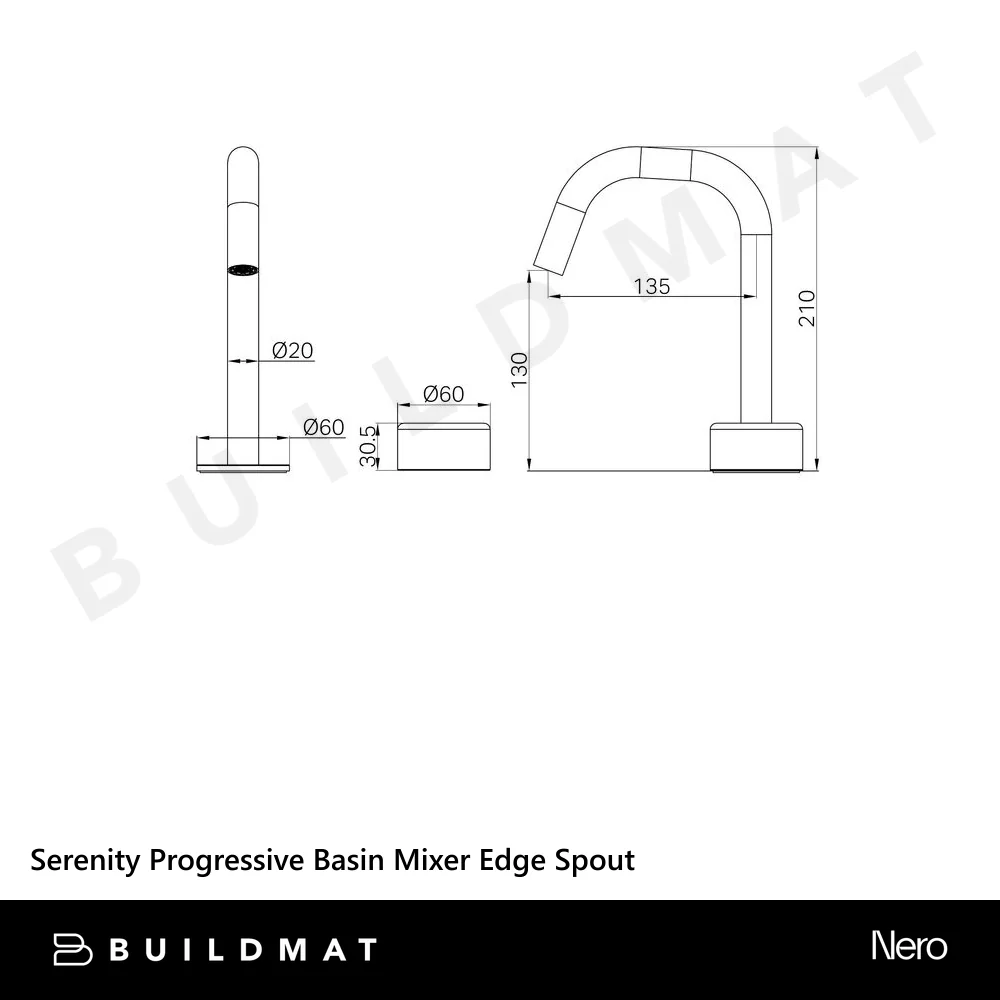 Nero Serenity Progressive Basin Mixer Edge Spout With Metal Handle Chrome - Image 4