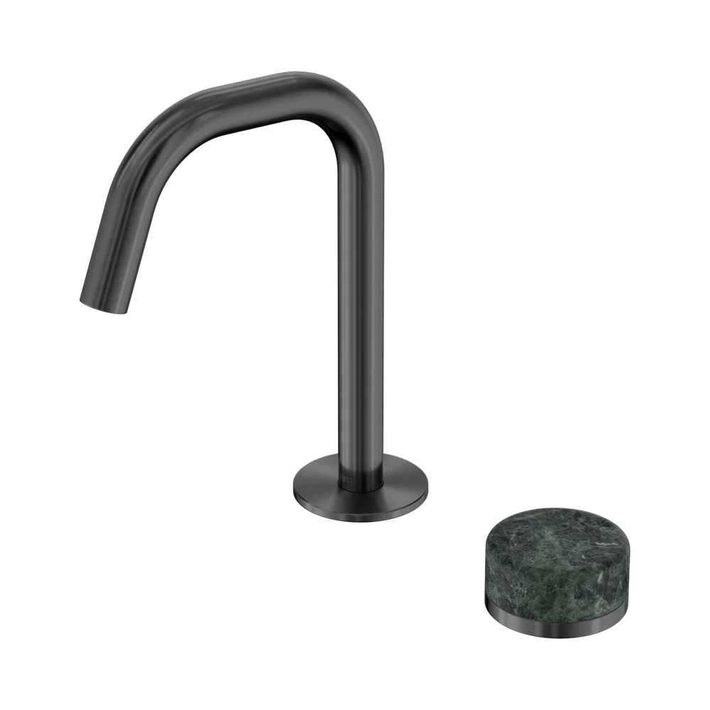 Nero Serenity Progressive Basin Mixer Edge Spout With Verde Alpi Handle Gunmetal