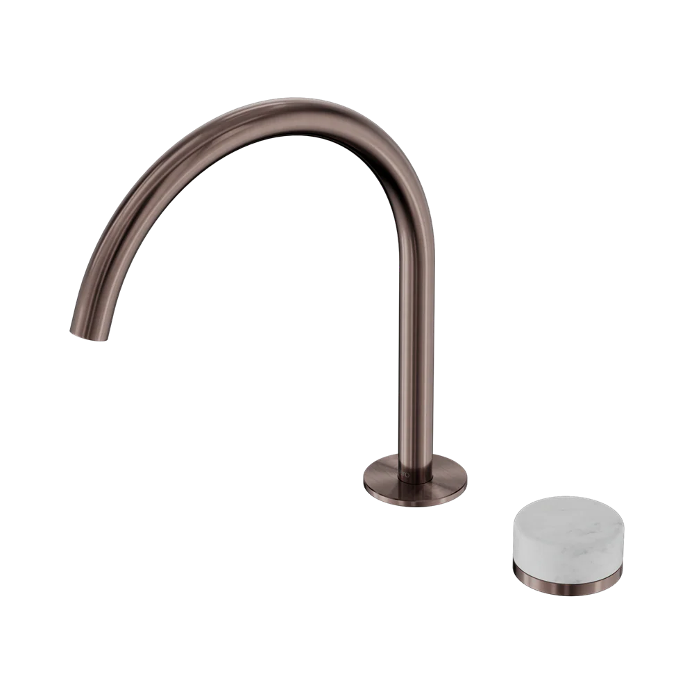 Nero Serenity Progressive Bath/Kitchen Mixer Arc Spout With Carrara Handle Brushed Bronze - Image 3