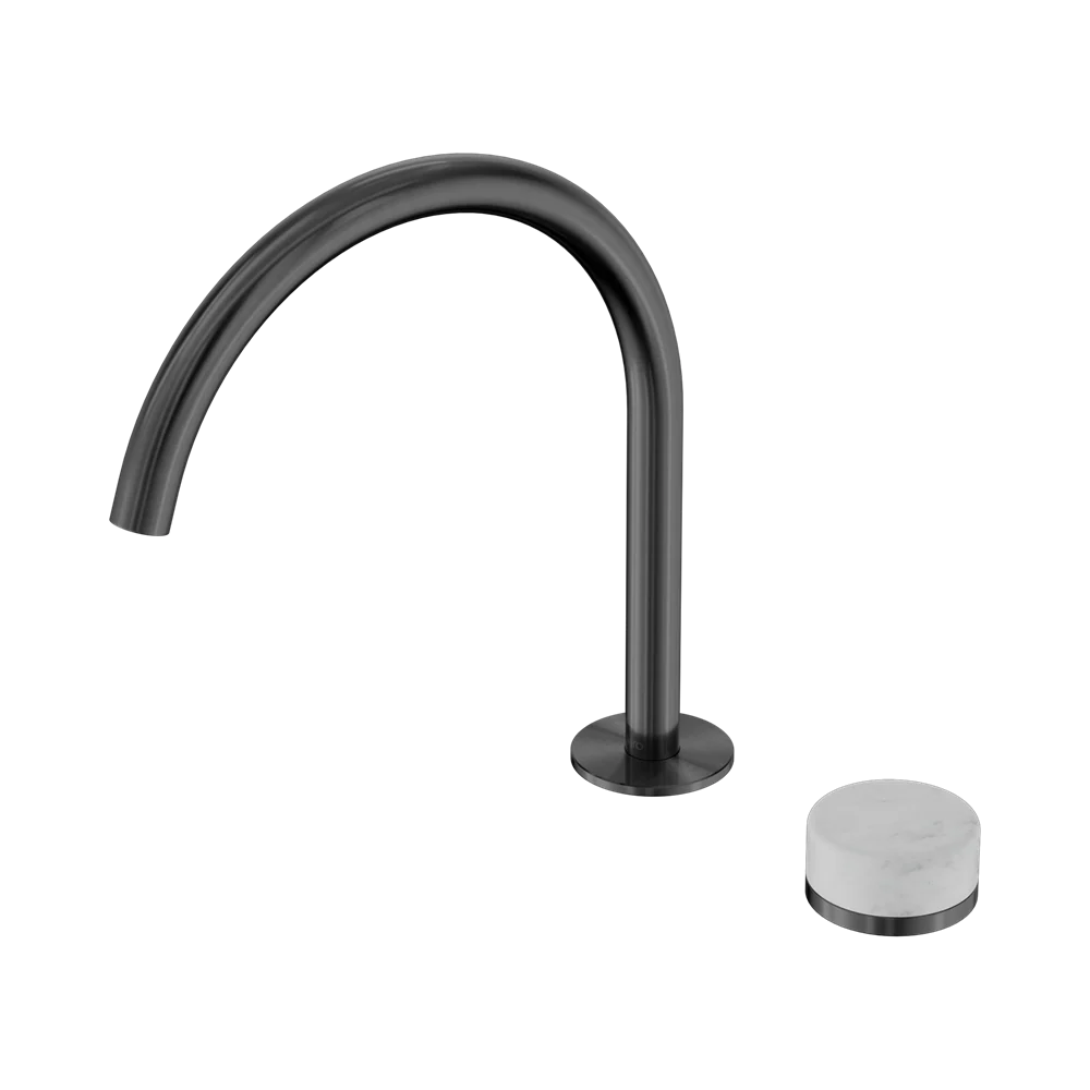 Nero Serenity Progressive Bath/Kitchen Mixer Arc Spout With Carrara Handle Gunmetal - Image 3