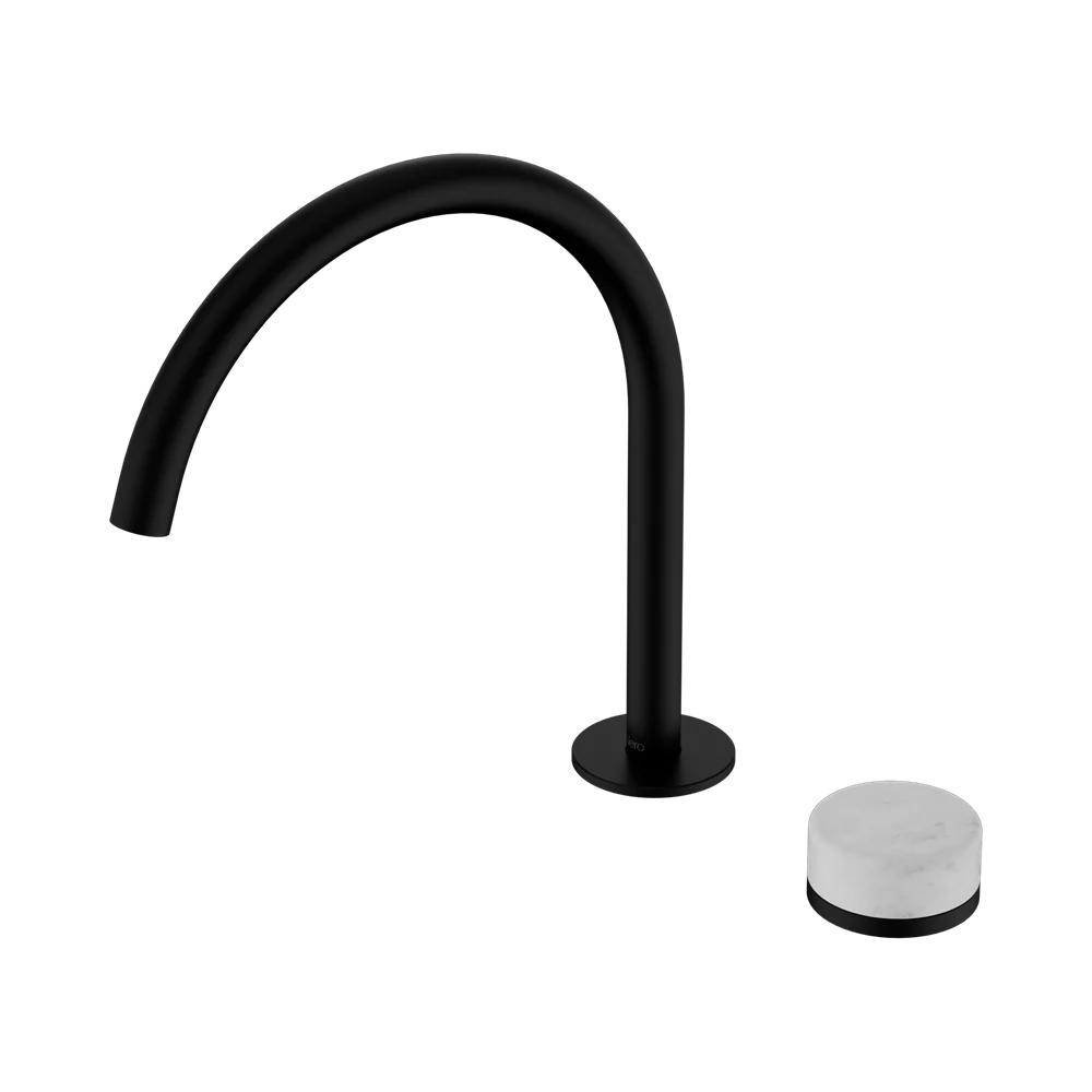 Nero Serenity Progressive Bath/Kitchen Mixer Arc Spout With Carrara Handle Matte Black