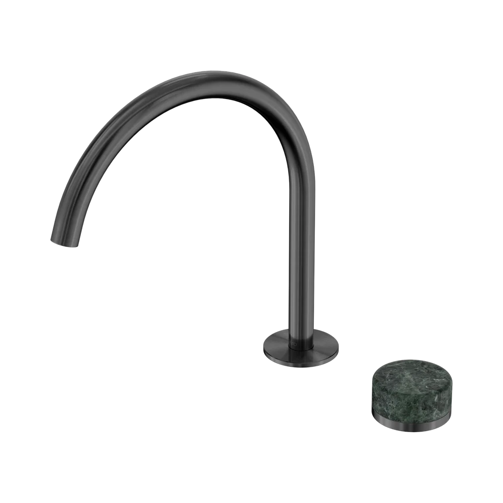 Nero Serenity Progressive Bath/Kitchen Mixer Arc Spout With Verde Alpi Handle Gunmetal