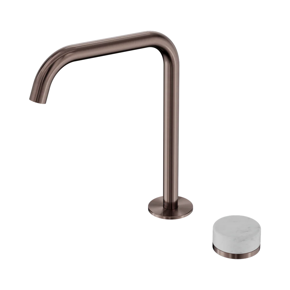 Nero Serenity Progressive Bath/Kitchen Mixer Edge Spout With Carrara Handle Brushed Bronze - Image 3