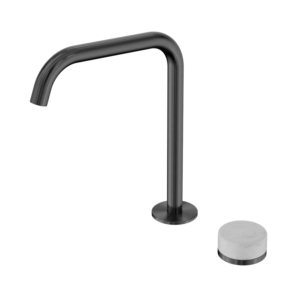 Nero Serenity Progressive Bath/Kitchen Mixer Edge Spout With Carrara Handle Gunmetal - Image 3