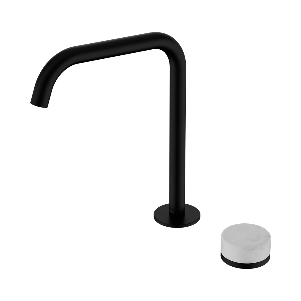 Nero Serenity Progressive Bath/Kitchen Mixer Edge Spout With Carrara Handle Matte Black - Image 3