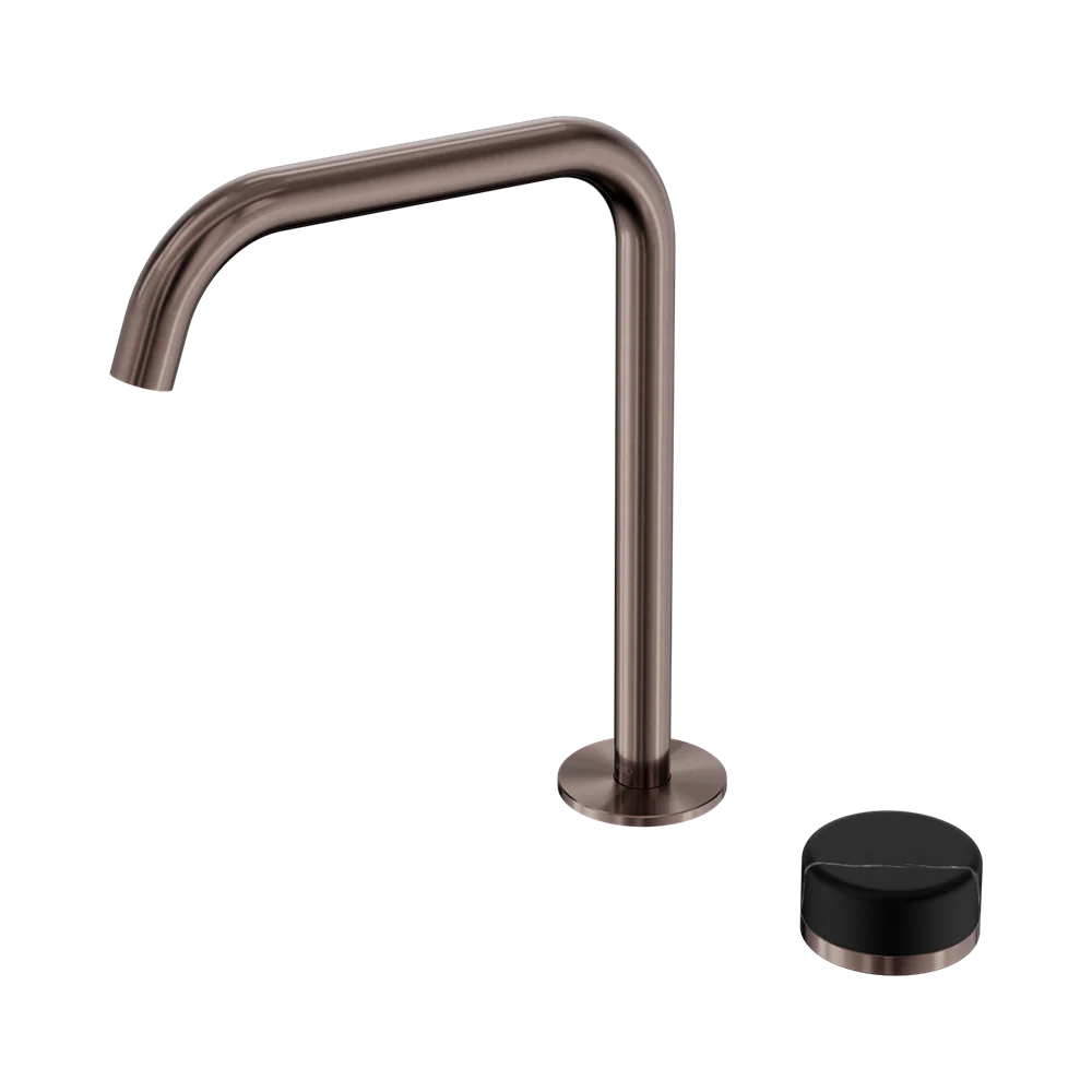 Nero Serenity Progressive Bath/Kitchen Mixer Edge Spout With Marquina Black Handle Brushed Bronze - Image 3
