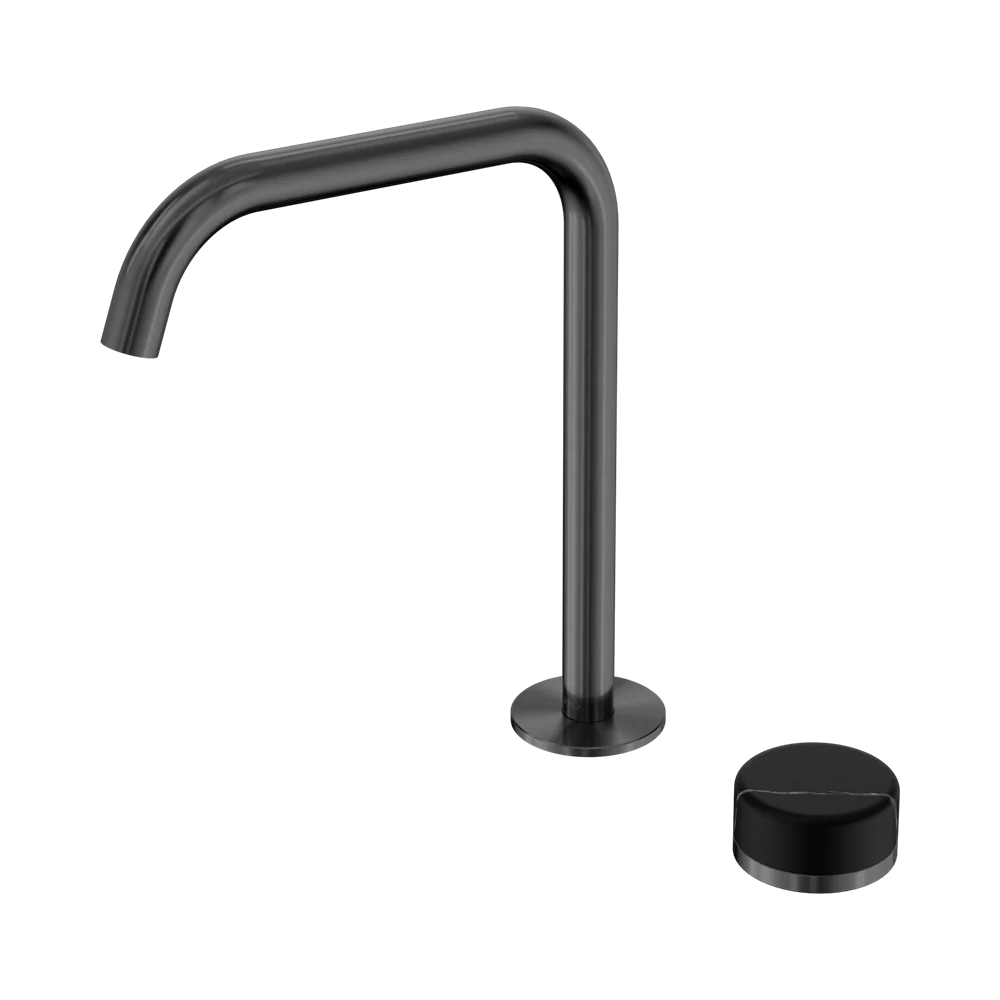 Nero Serenity Progressive Bath/Kitchen Mixer Edge Spout With Marquina Black Handle Gunmetal - Image 3