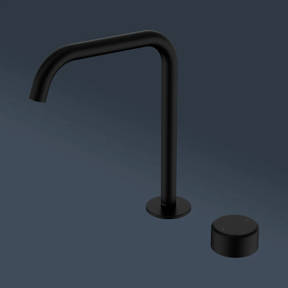 Nero Serenity Progressive Bath/Kitchen Mixer Edge Spout With Metal Handle Matte Black - Image 2
