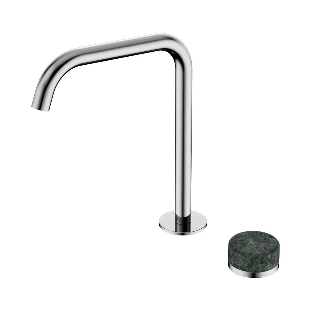 Nero Serenity Progressive Bath/Kitchen Mixer Edge Spout With Verde Alpi Handle Chrome - Image 3