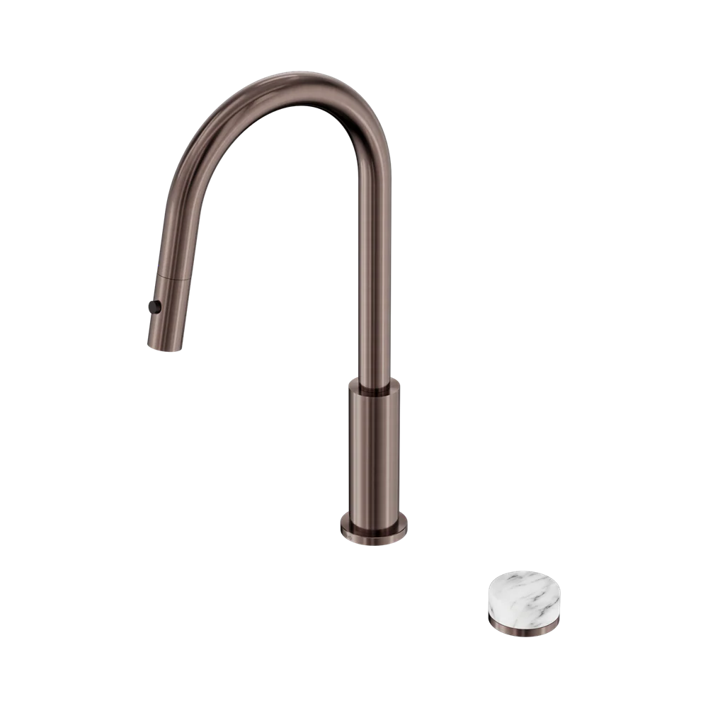 Nero Serenity Progressive Pull Out Kitchen Set With Arabescato Corchia Handle Brushed Bronze - Image 3