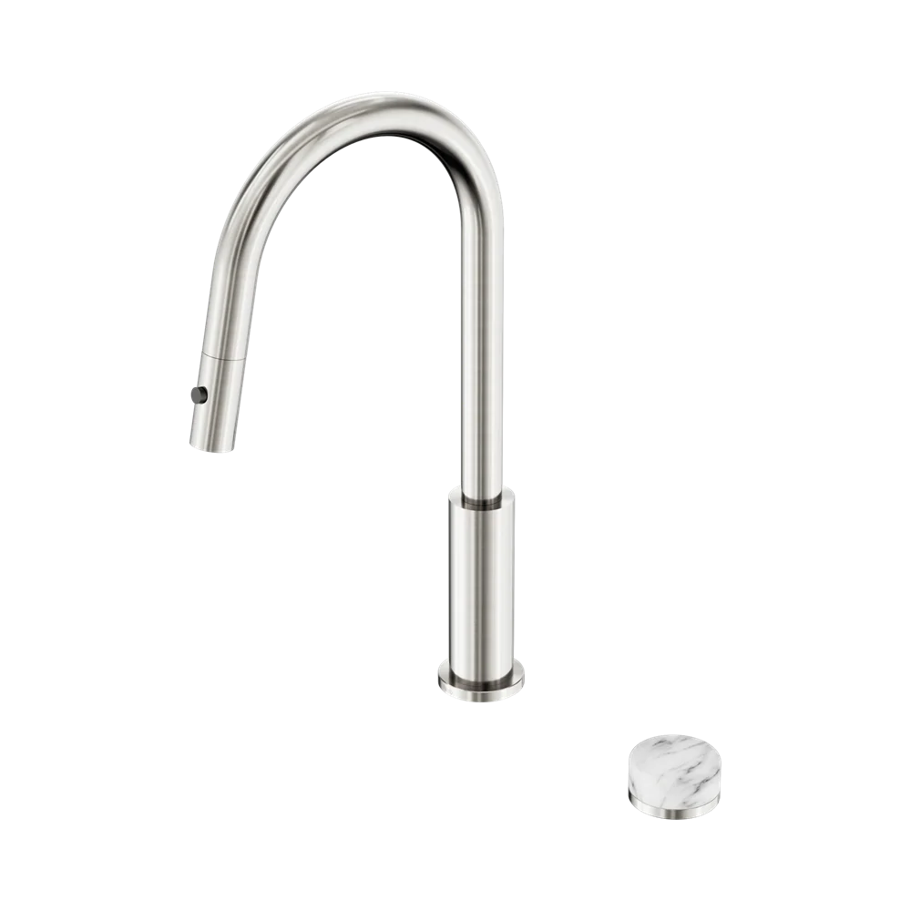 Nero Serenity Progressive Pull Out Kitchen Set With Arabescato Corchia Handle Brushed Nickel - Image 3