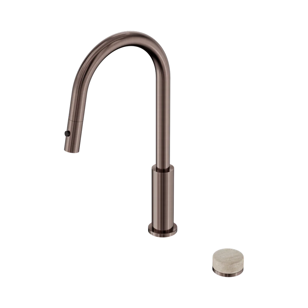 Nero Serenity Progressive Pull Out Kitchen Set With Rome Travertine Handle Brushed Bronze