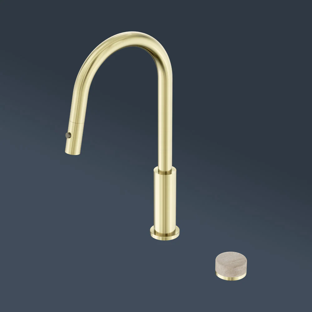 Nero Serenity Progressive Pull Out Kitchen Set With Rome Travertine Handle Brushed Gold - Image 2