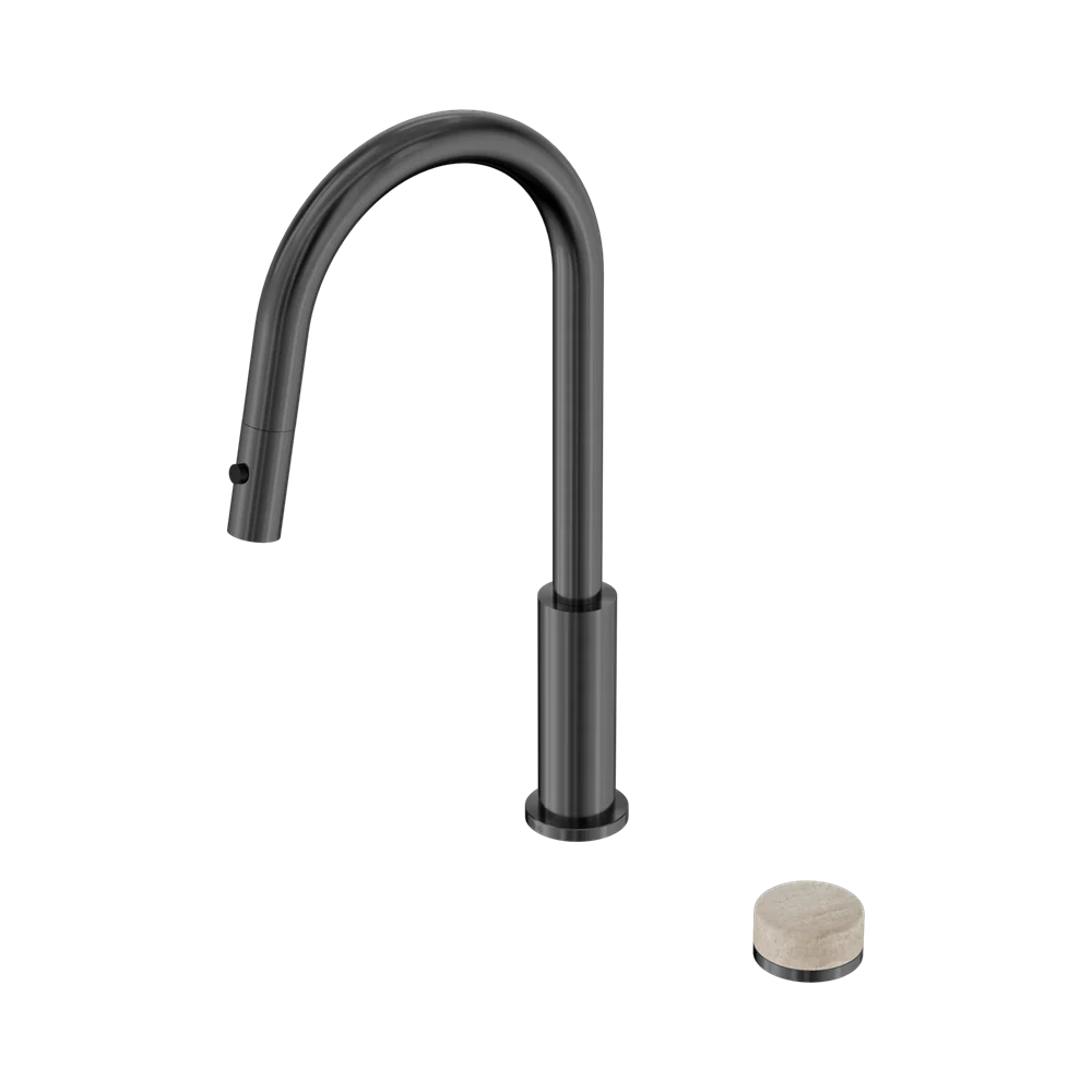 Nero Serenity Progressive Pull Out Kitchen Set With Rome Travertine Handle Gunmetal