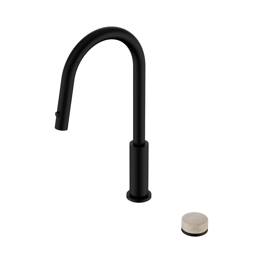 Nero Serenity Progressive Pull Out Kitchen Set With Rome Travertine Handle Matte Black