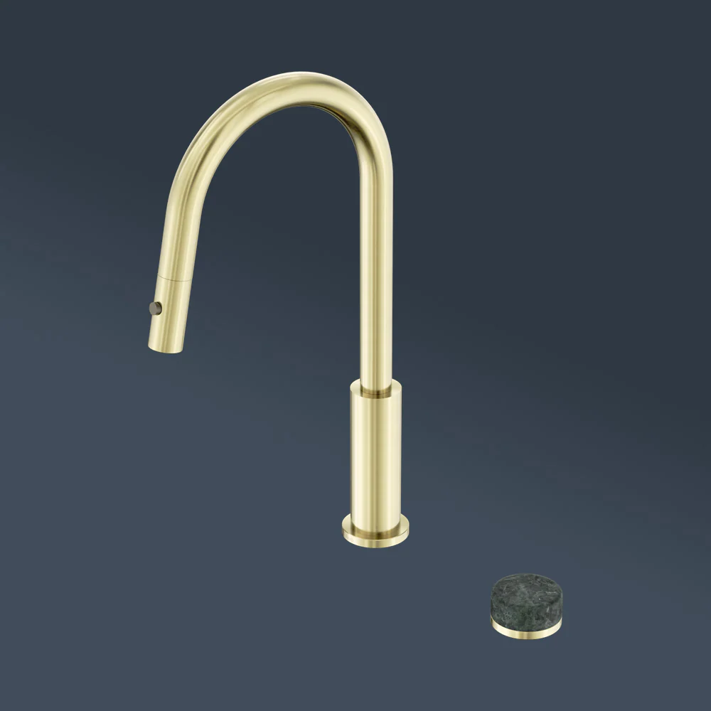 Nero Serenity Progressive Pull Out Kitchen Set With Verde Alpi Handle Brushed Gold - Image 2