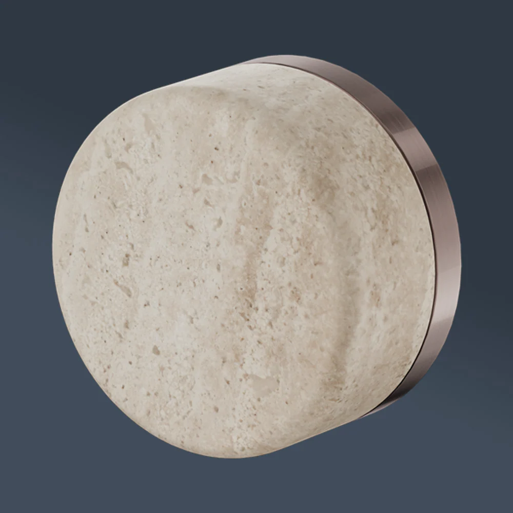Nero Serenity Progressive Shower Mixer With Rome Travertine Handle Brushed Bronze - Image 2