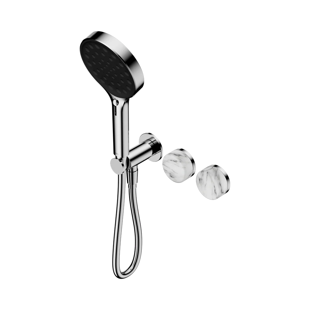 Nero Serenity Progressive Shower System With Arabescato Corchia Handle And Serenity Hand Shower Chrome - Image 3