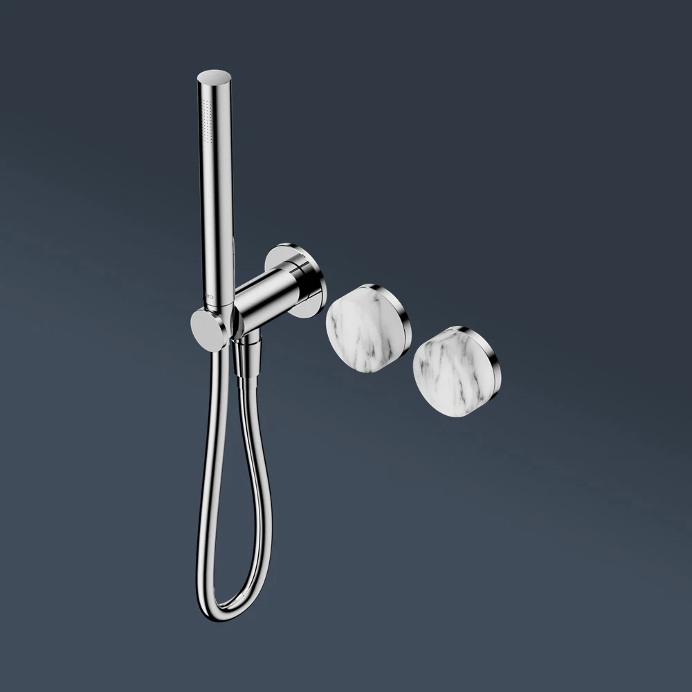 Nero Serenity Progressive Shower System With Arabescato Corchia Handle And Slim Shower Chrome - Image 2