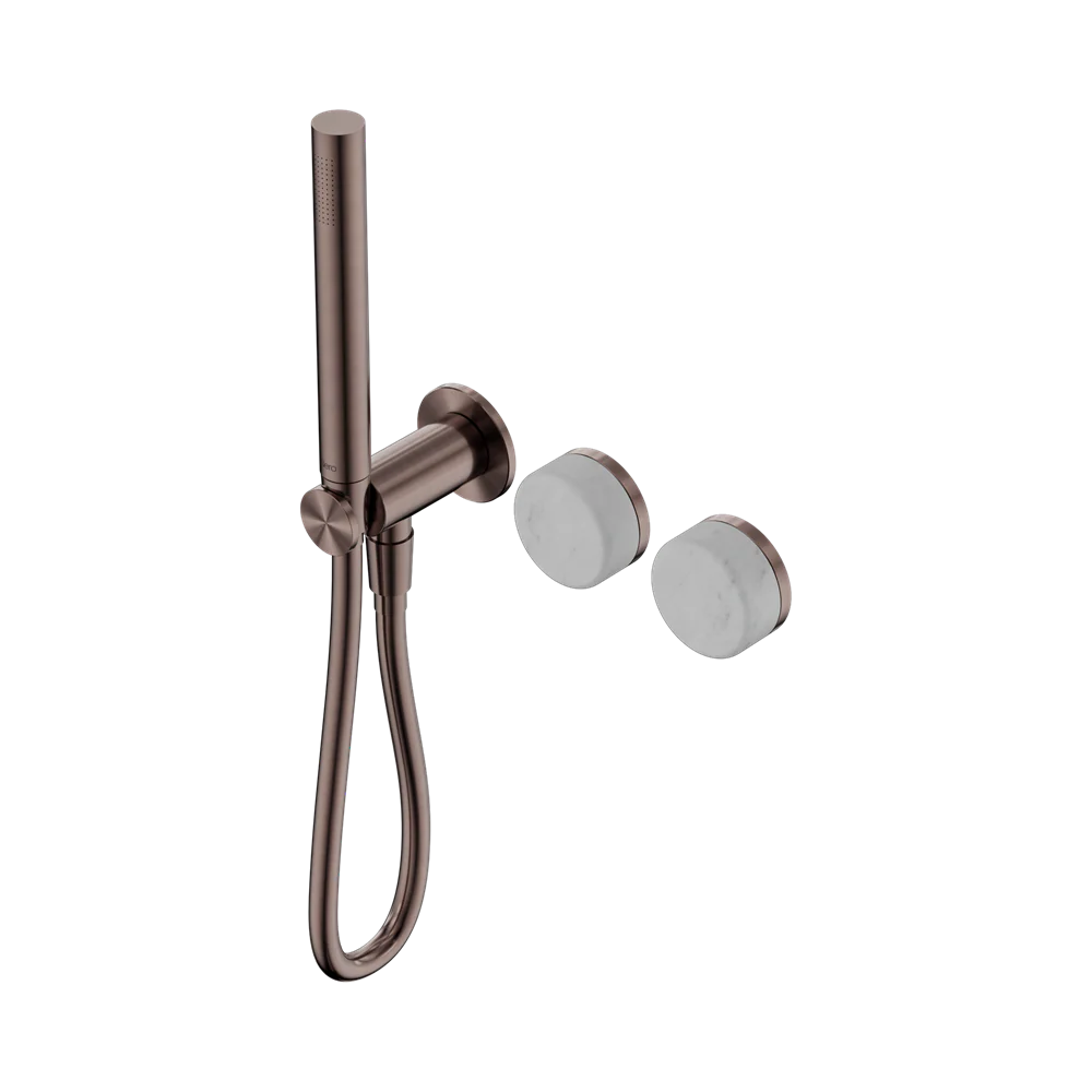 Nero Serenity Progressive Shower System With Carrara Handle And Slim Shower Brushed Bronze