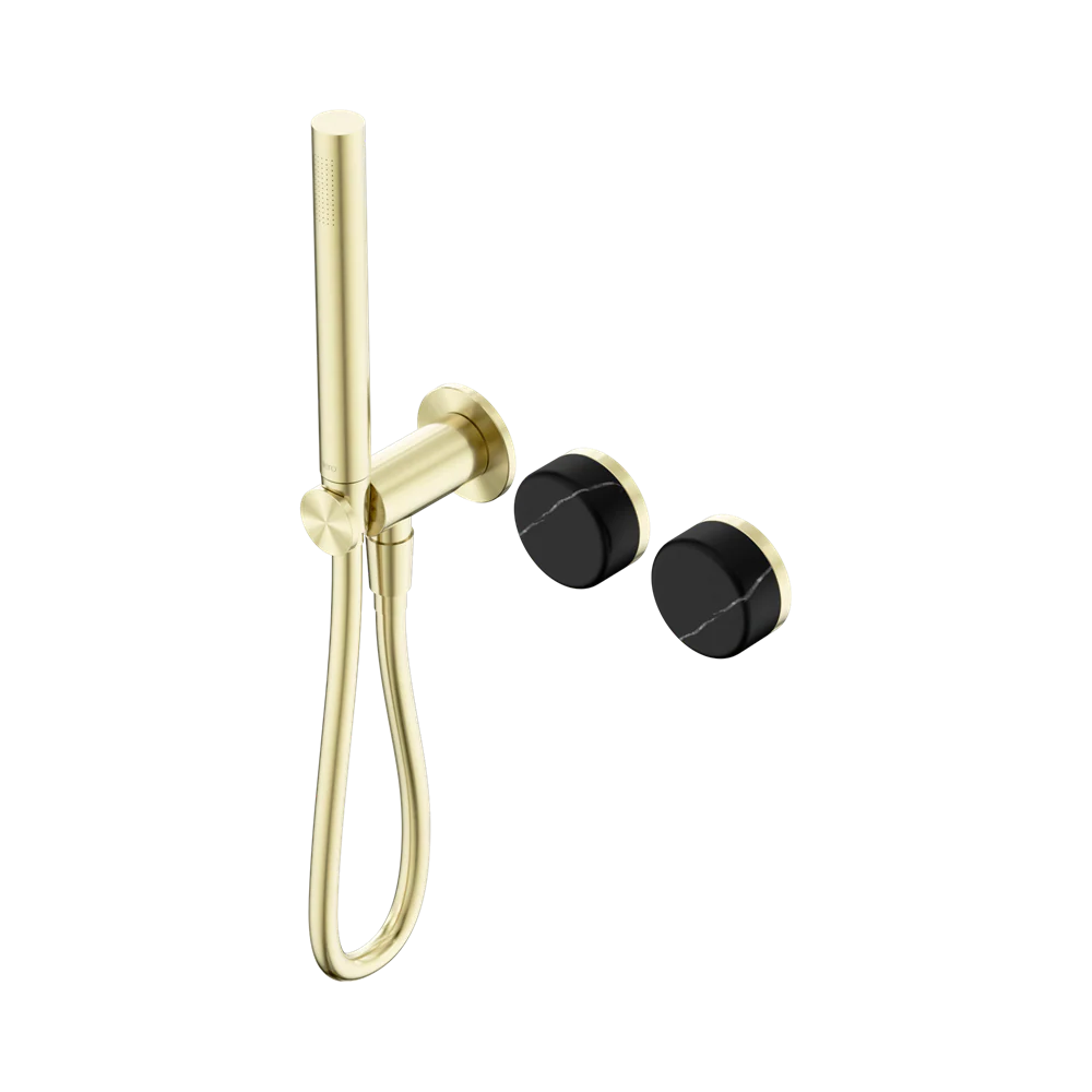 Nero Serenity Progressive Shower System With Marquina Black Handle And Slim Shower Brushed Gold - Image 3
