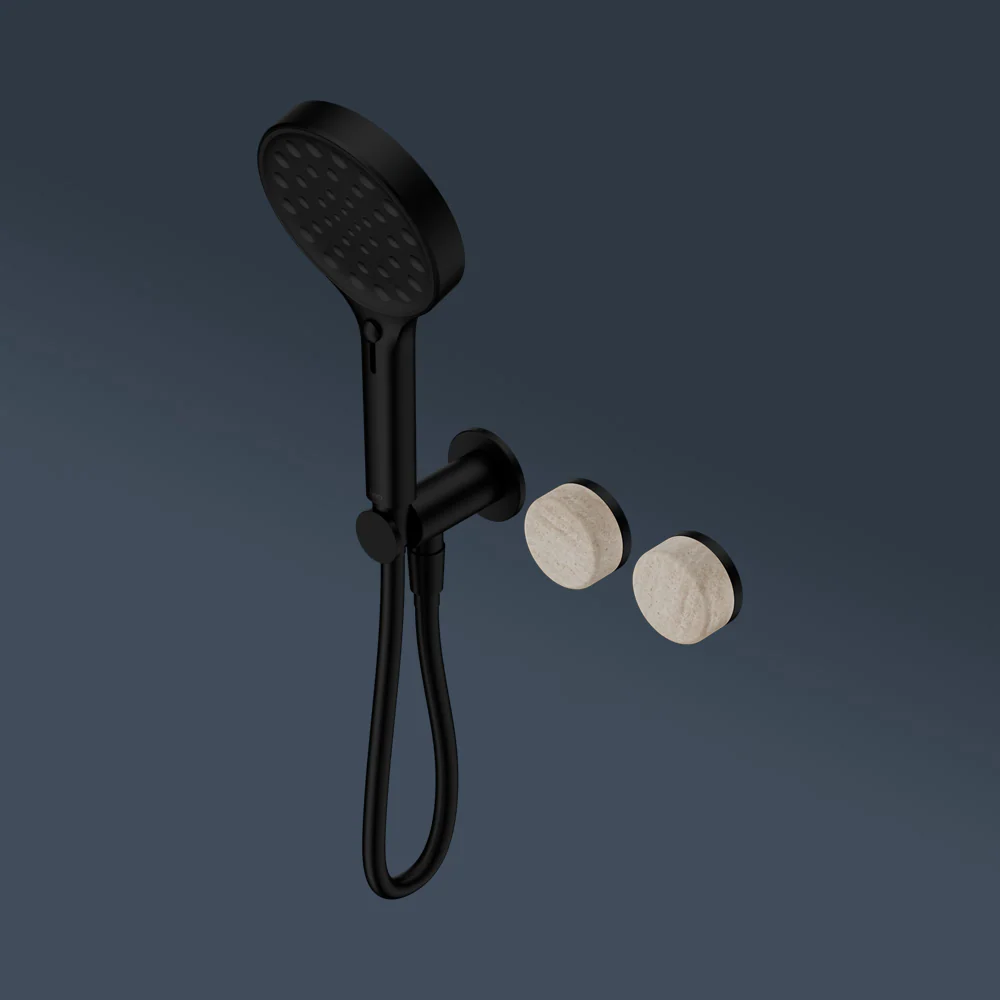 Nero Serenity Progressive Shower System With Rome Travertine Handle And Serenity Hand Shower Matte Black - Image 2