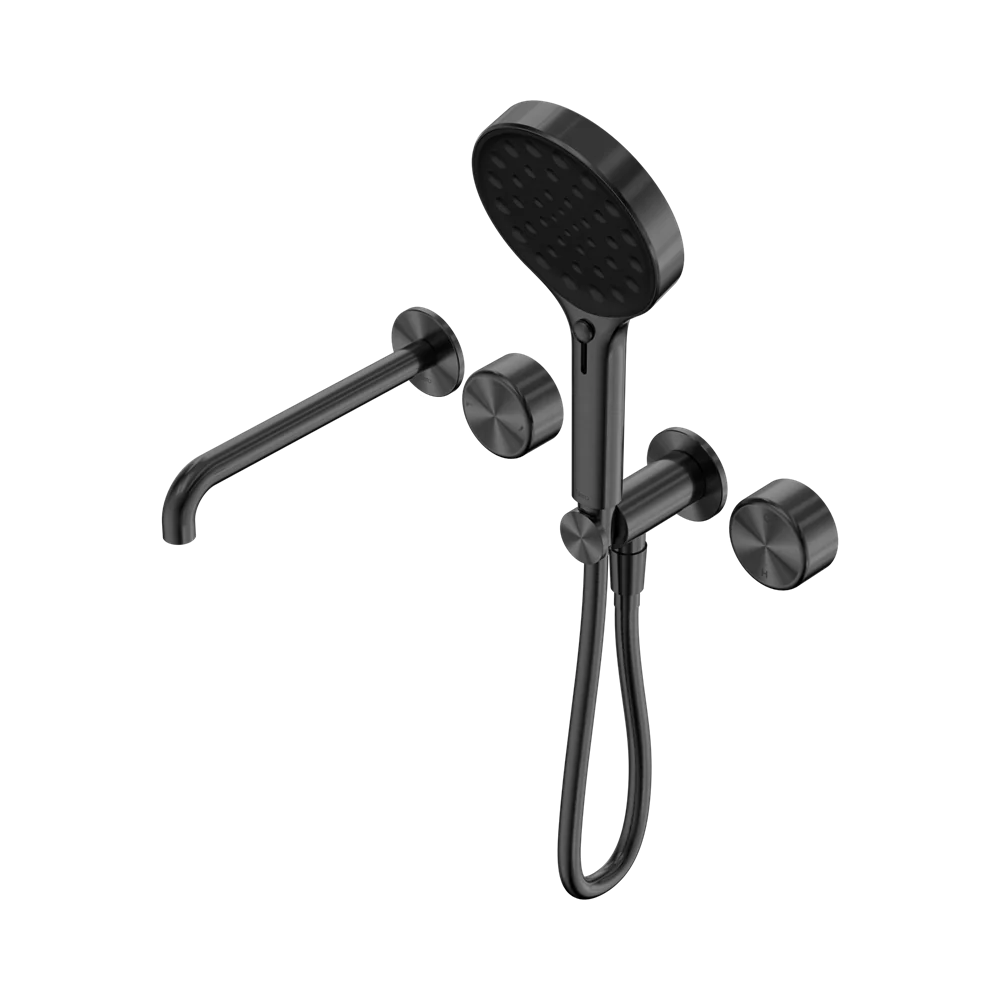 Nero Serenity Progressive Shower System With Spout With Metal Handle And Serenity Hand Shower Gunmetal