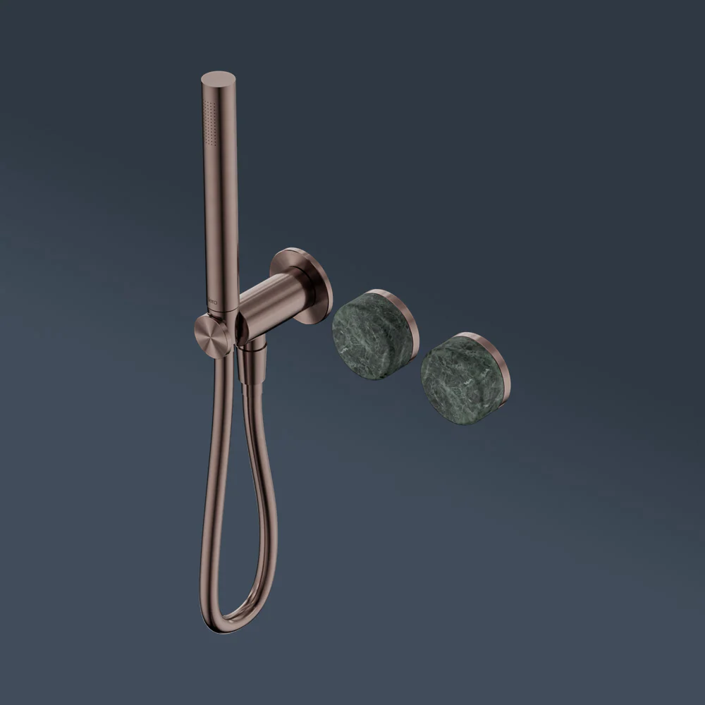 Nero Serenity Progressive Shower System With Verde Alpi Handle And Slim Shower Brushed Bronze - Image 2