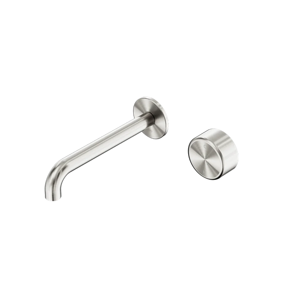 Nero Serenity Progressive Wall Basin/Bath Set 220mm Spout with Metal Handle Brushed Nickel - Image 3