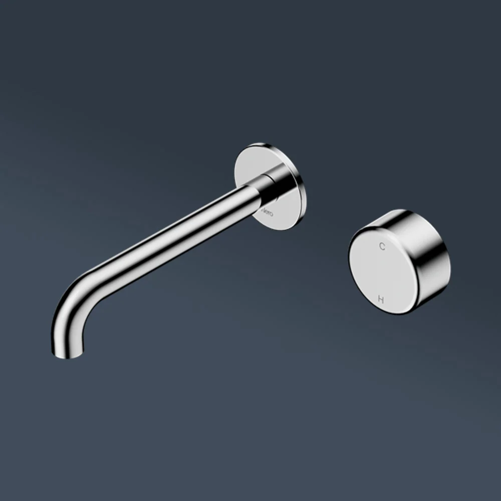 Nero Serenity Progressive Wall Basin Mixer 160mm Spout With Metal Handle Chrome - Image 2