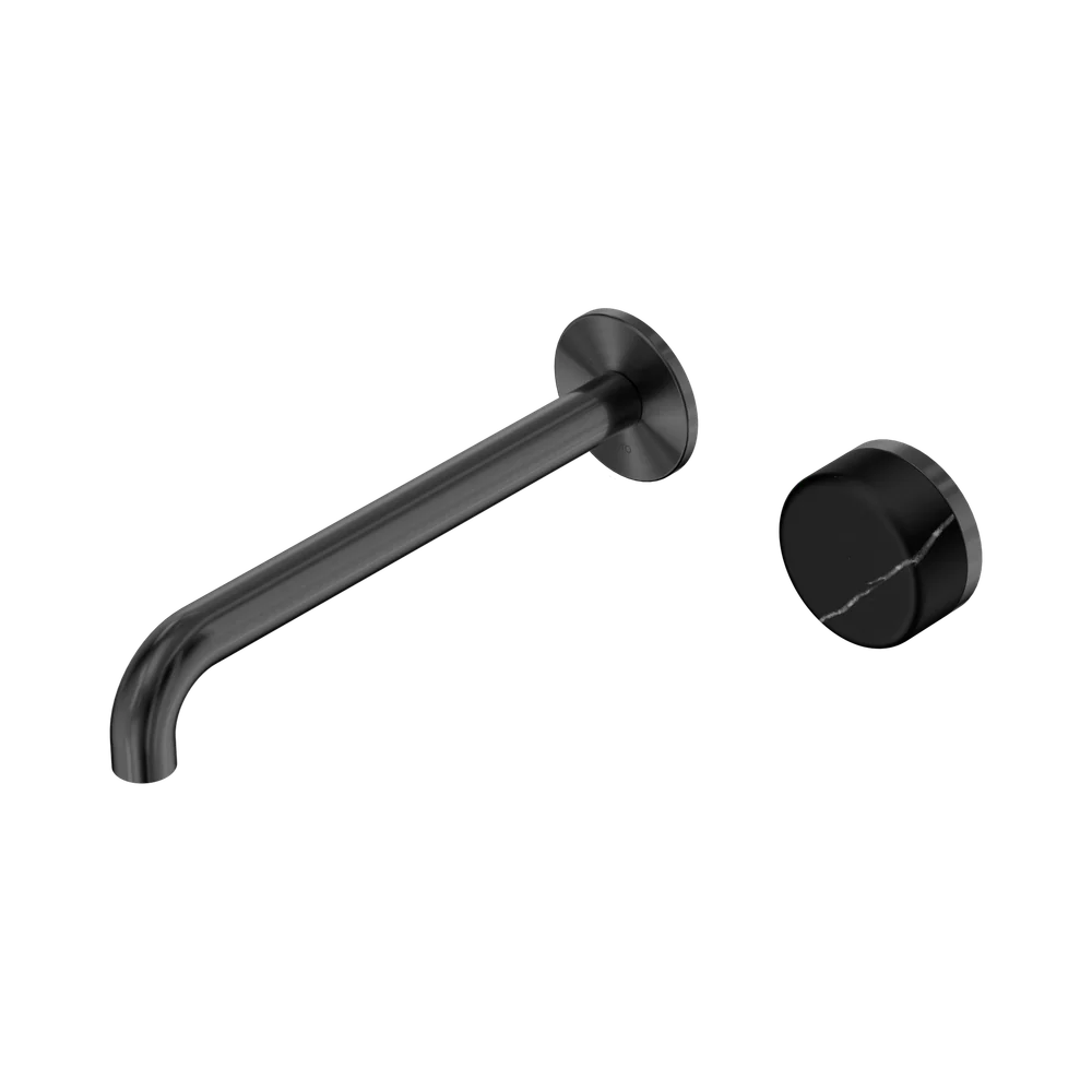Nero Serenity Progressive Wall Basin Mixer 220mm Spout With Marquina Black Handle Gunmetal - Image 3