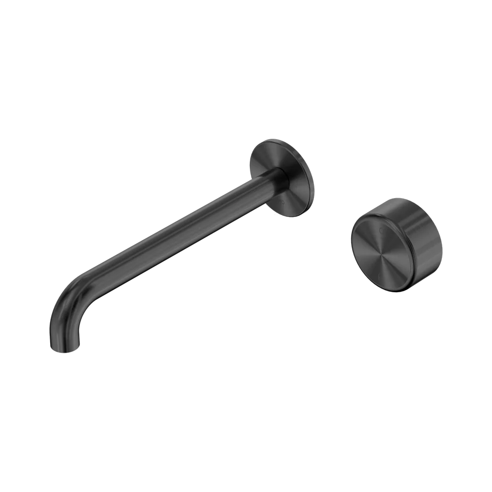 Nero Serenity Progressive Wall Basin Mixer 220mm Spout With Metal Handle Gunmetal - Image 3