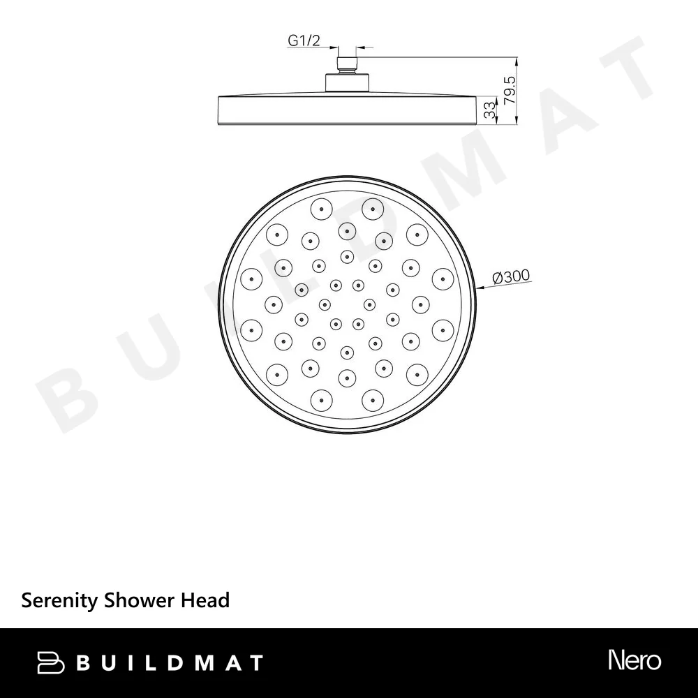 Nero Serenity Shower Head Brushed Gold - Image 4