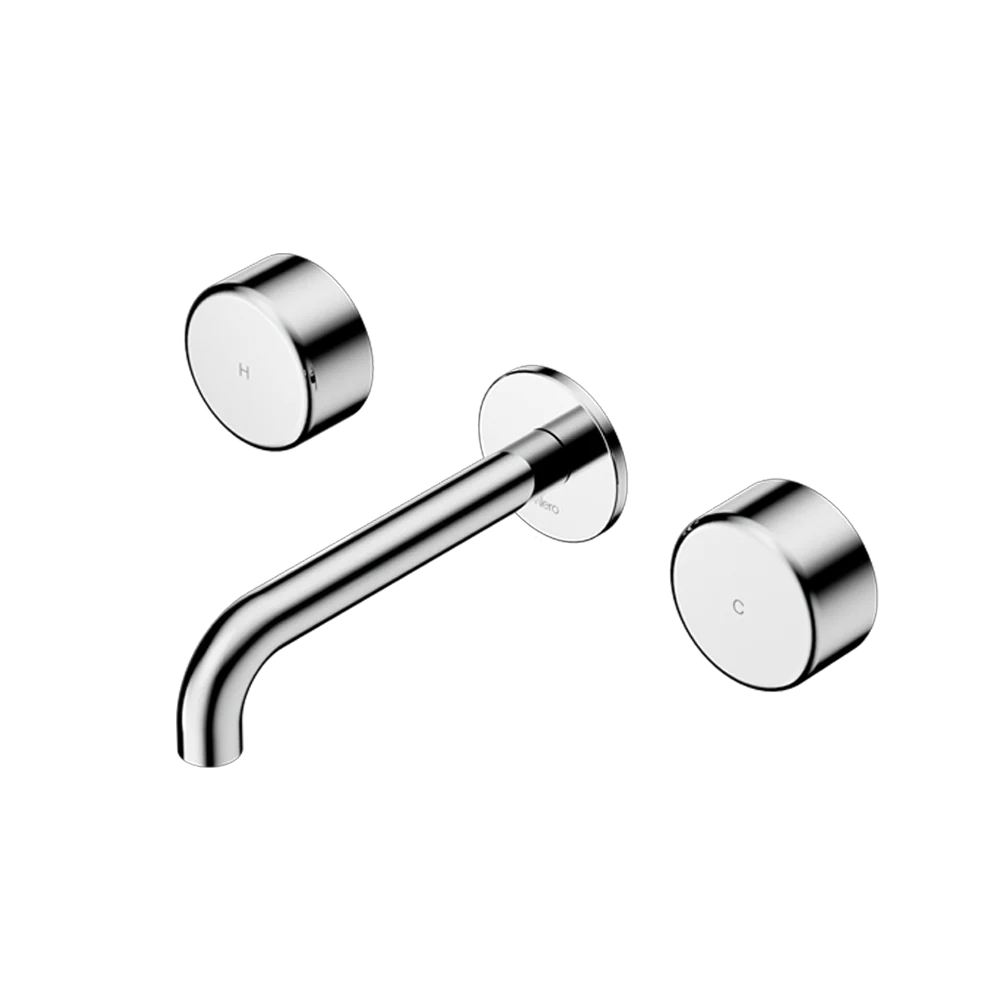 Nero Serenity Wall Basin Set 185mm with Metal Handle Chrome