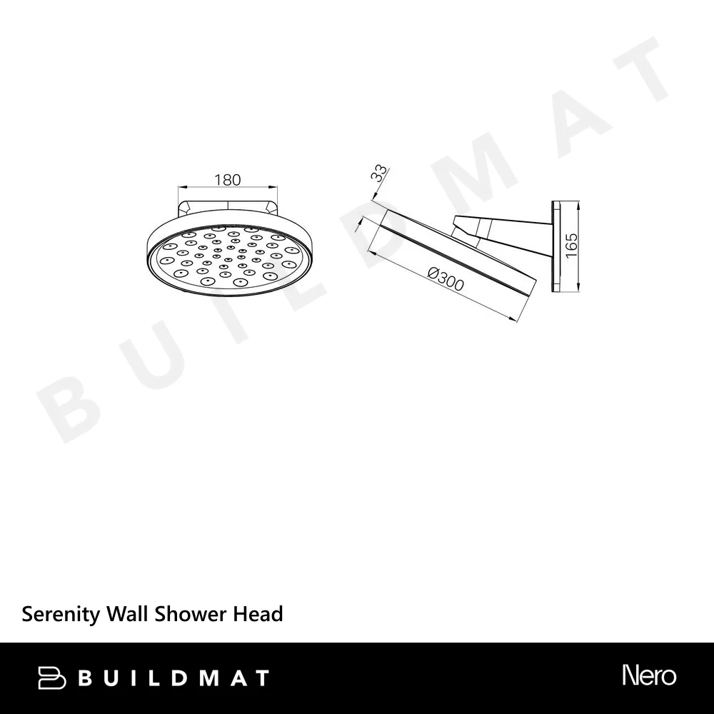 Nero Serenity Wall Shower Head Brushed Gold - Image 4