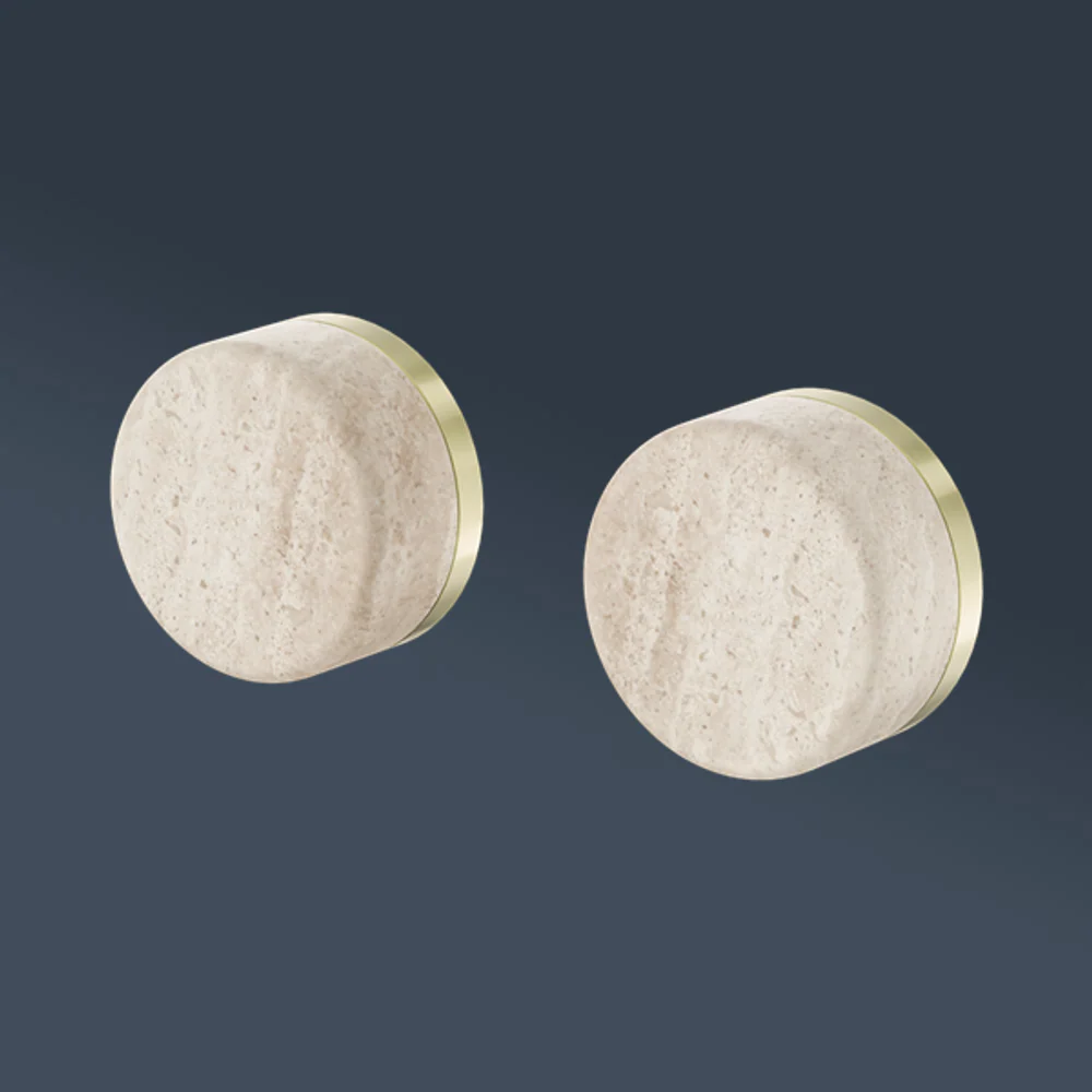 Nero Serenity Wall Top Assembly With Rome Travertine Handle Brushed Gold - Image 2