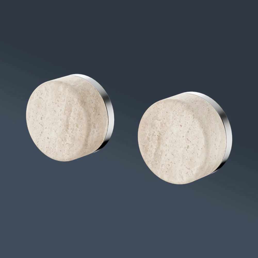 Nero Serenity Wall Top Assembly With Rome Travertine Handle Chrome - Image 2