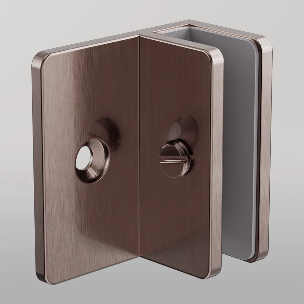 Nero Shower F Bracket 10mm Glass Brushed Bronze - Image 2